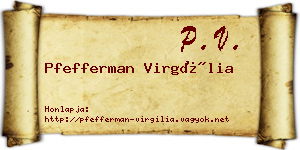 Pfefferman Virgília névjegykártya